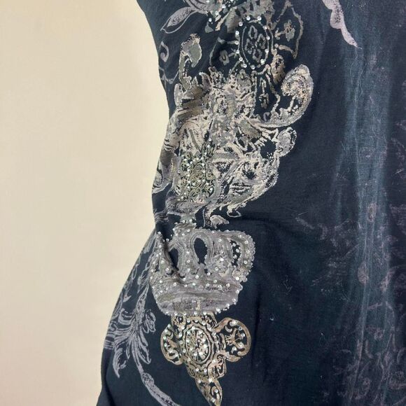 RXB Y2K Mcbling Fairh Grunge Crown Bling Tank Top - Picture 3 of 4